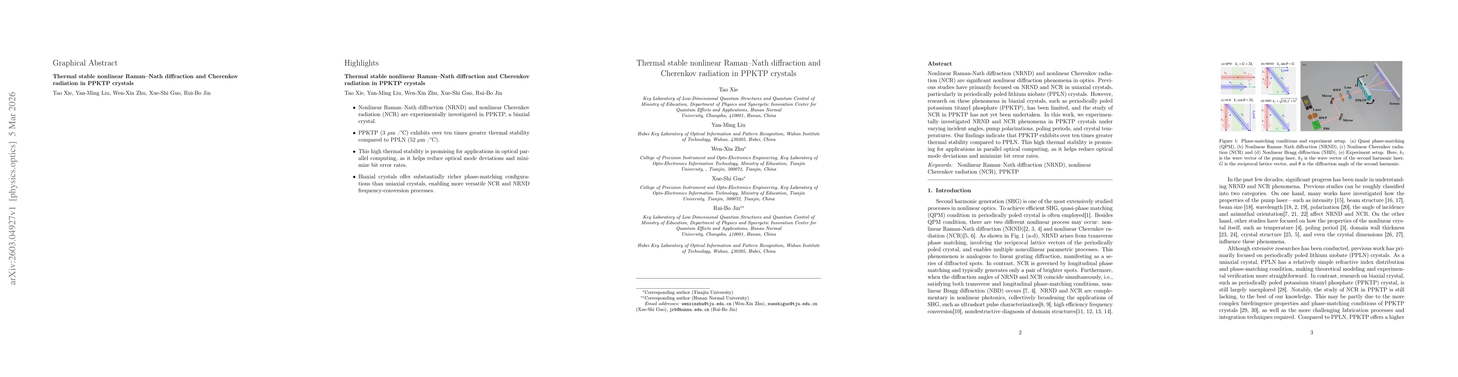 Thumbnail for Thermal stable nonlinear Raman-Nath diffraction and Cherenkov radiation in PPKTP crystals