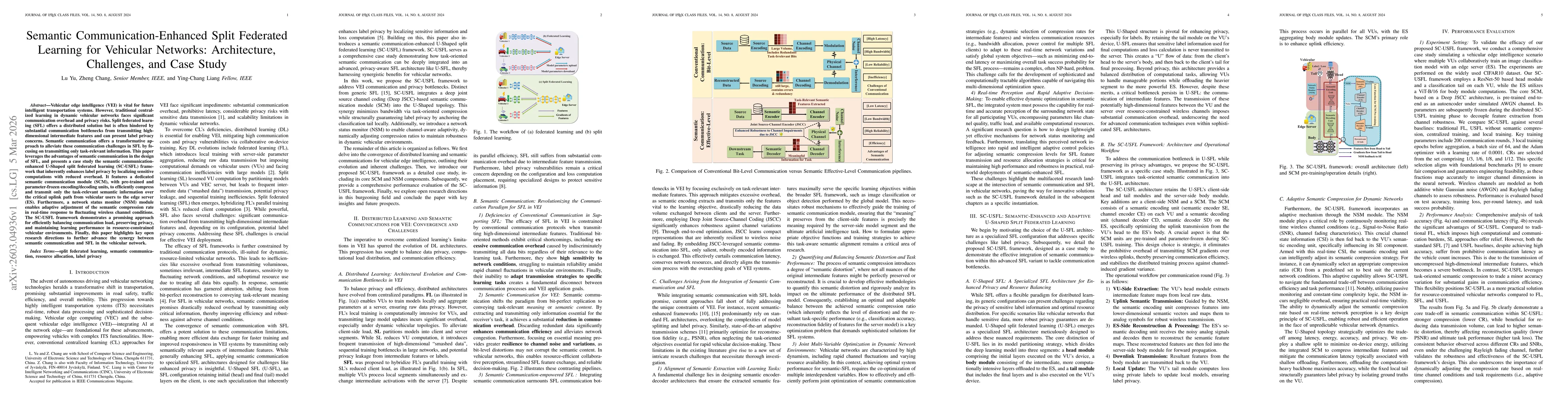 Thumbnail for Semantic Communication-Enhanced Split Federated Learning for Vehicular Networks: Architecture, Challenges, and Case Study