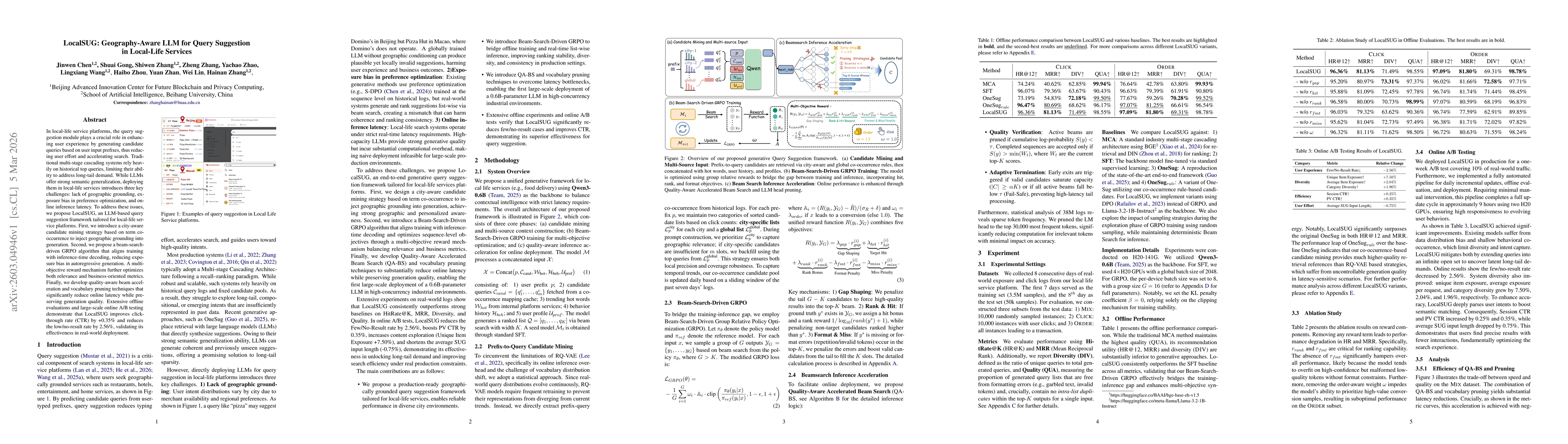Thumbnail for LocalSUG: Geography-Aware LLM for Query Suggestion in Local-Life Services