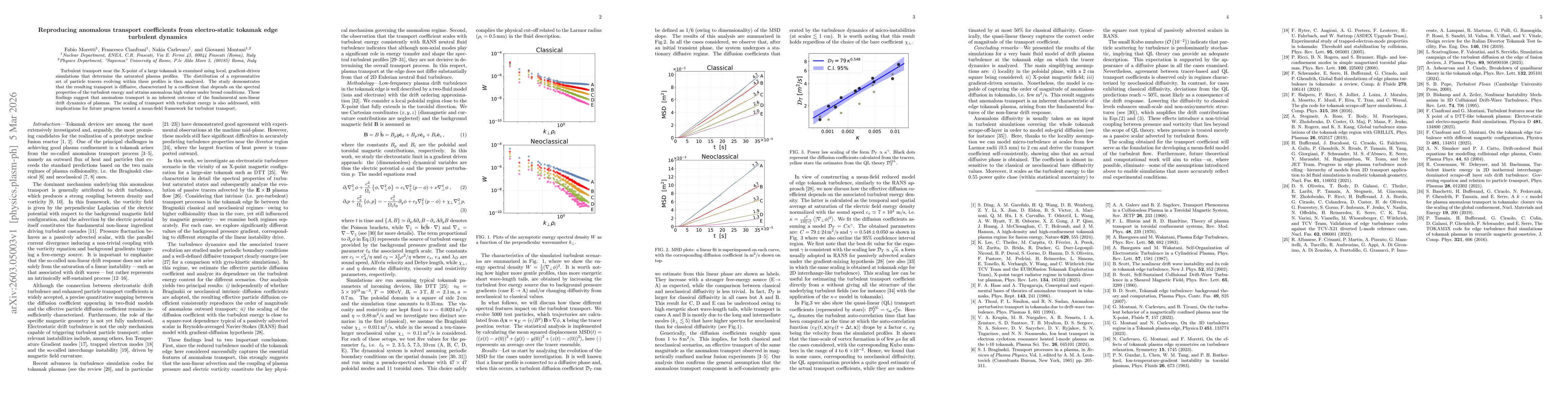 Thumbnail for Reproducing anomalous transport coefficients from electro-static tokamak edge turbulent dynamics