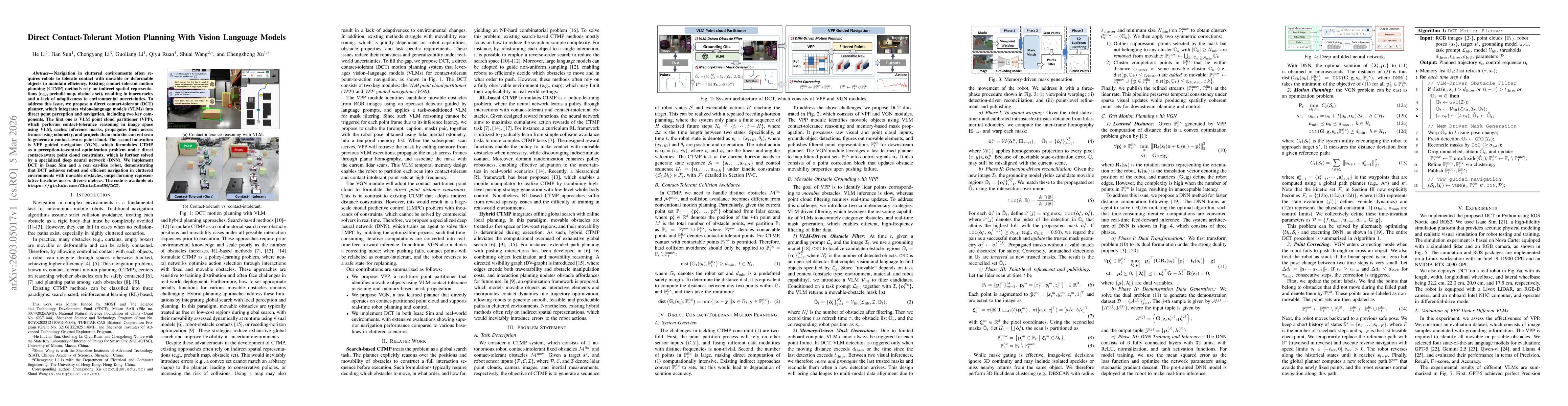 Thumbnail for Direct Contact-Tolerant Motion Planning With Vision Language Models