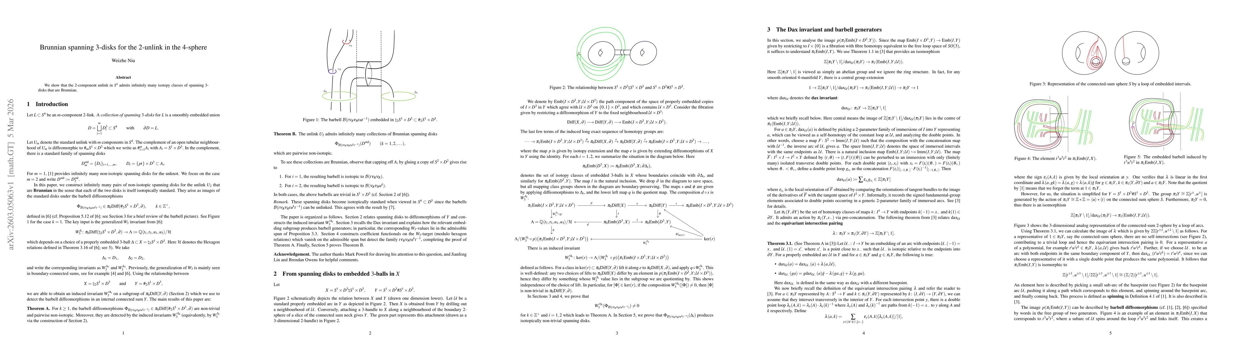 Thumbnail for Brunnian spanning 3-disks for the 2-unlink in the 4-sphere