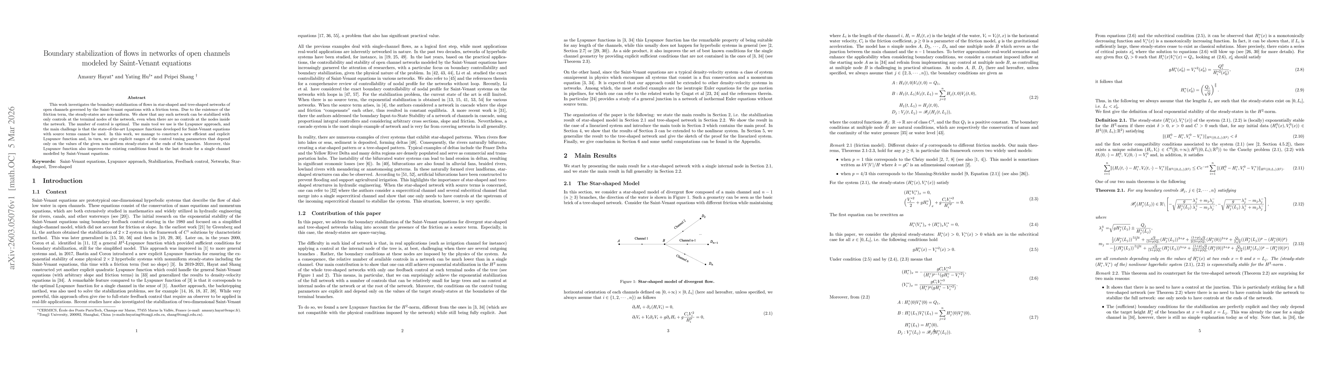 Thumbnail for Boundary stabilization of flows in networks of open channels modeled by Saint-Venant equations
