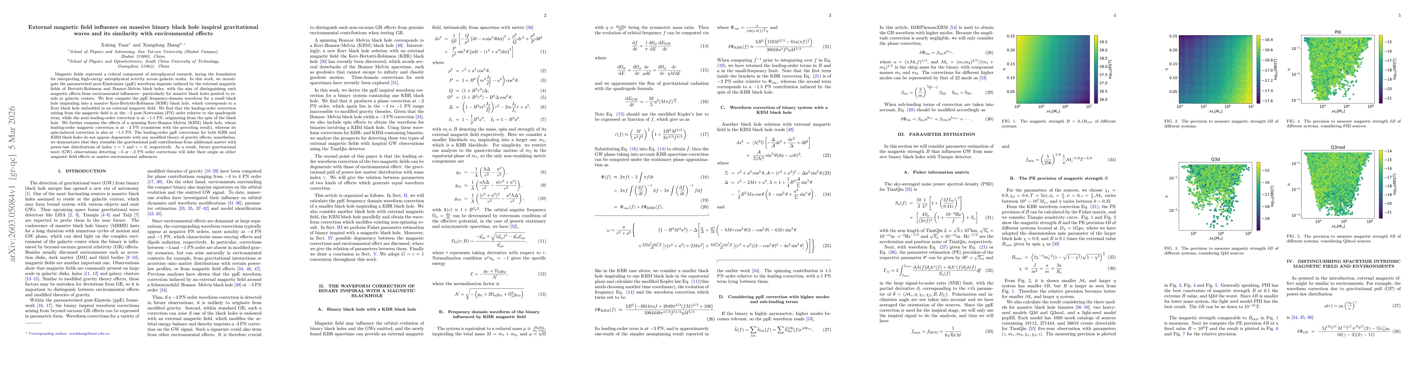 Thumbnail for External magnetic field influence on massive binary black hole inspiral gravitational waves and its similarity with environmental effects