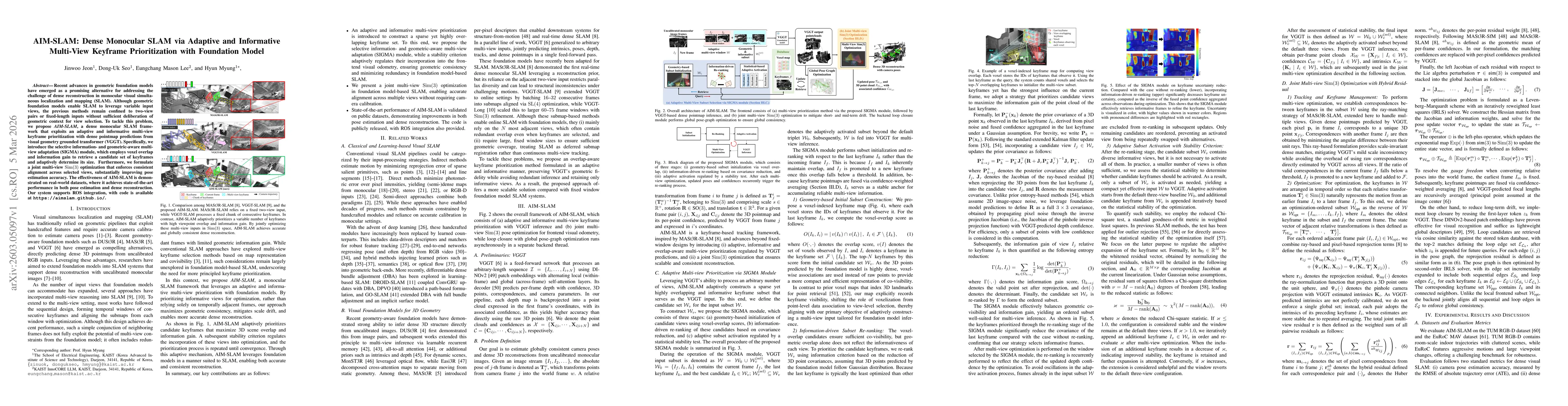 Thumbnail for AIM-SLAM: Dense Monocular SLAM via Adaptive and Informative Multi-View Keyframe Prioritization with Foundation Model