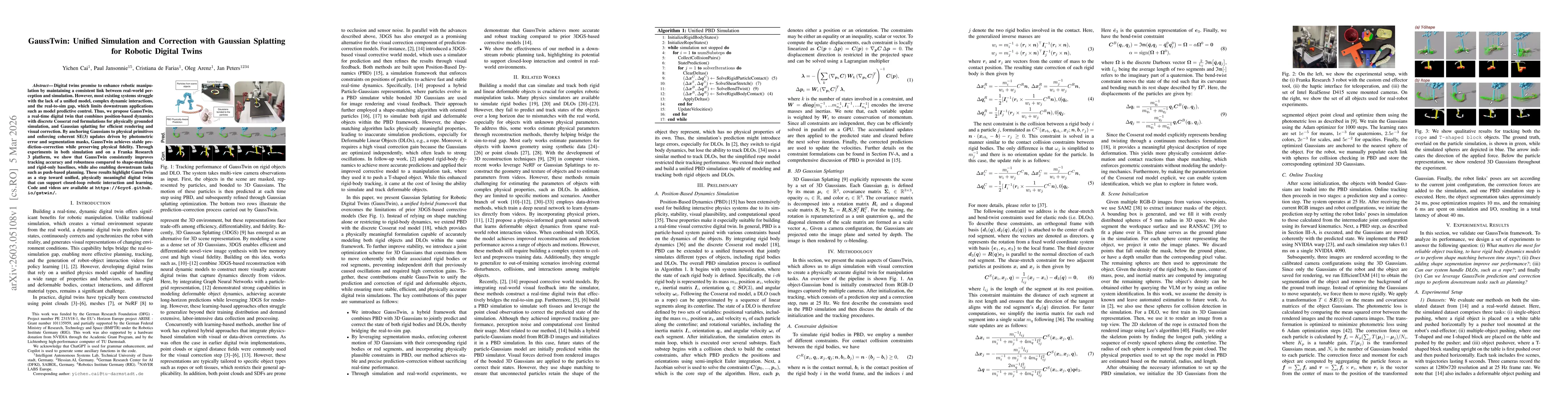 Thumbnail for GaussTwin: Unified Simulation and Correction with Gaussian Splatting for Robotic Digital Twins
