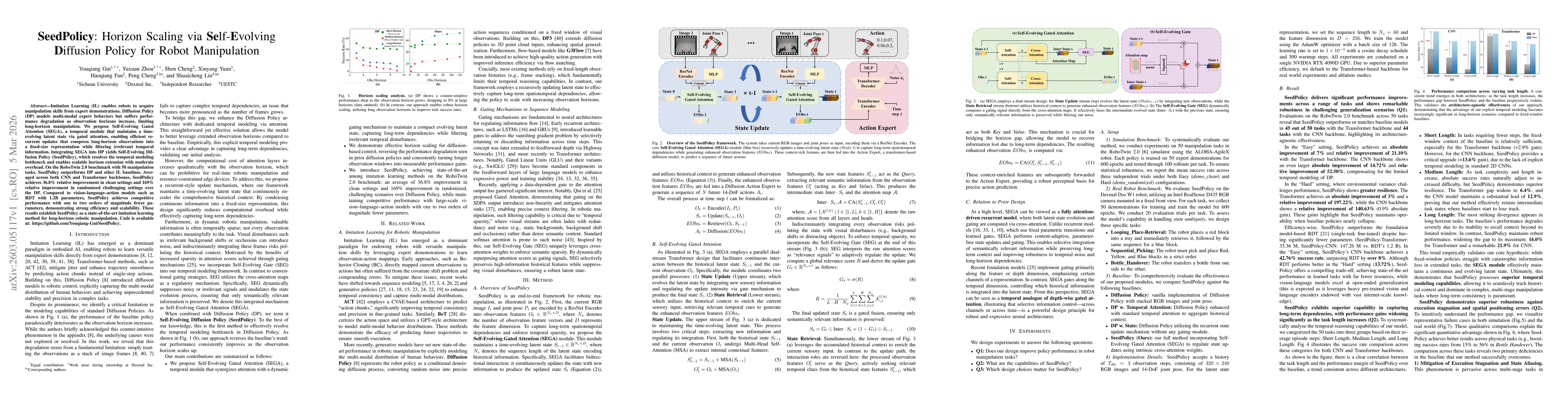 Thumbnail for SeedPolicy: Horizon Scaling via Self-Evolving Diffusion Policy for Robot Manipulation