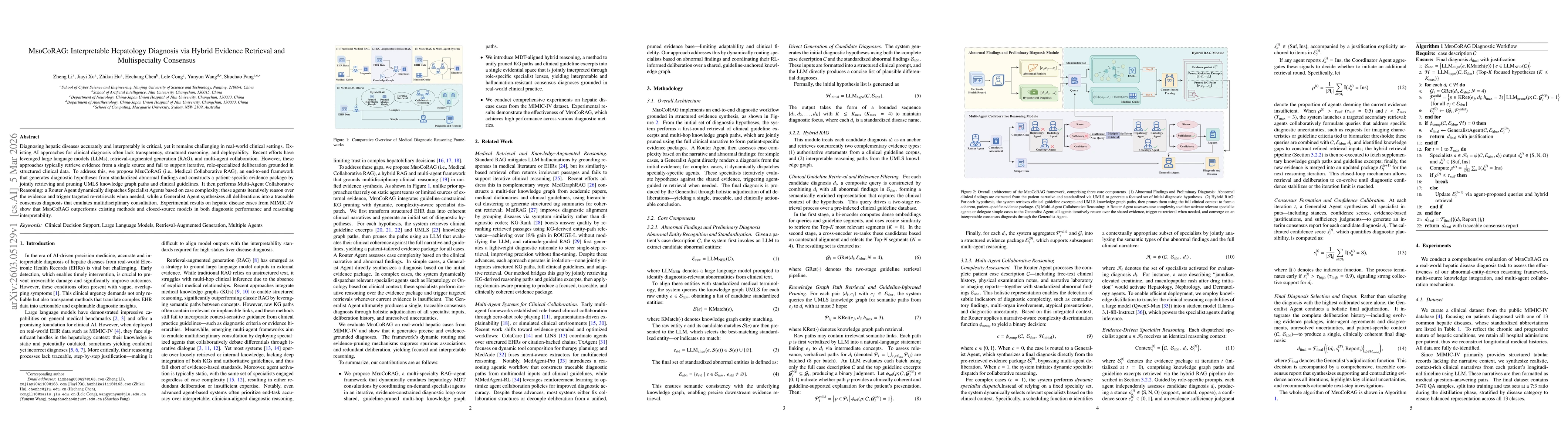 Thumbnail for MedCoRAG: Interpretable Hepatology Diagnosis via Hybrid Evidence Retrieval and Multispecialty Consensus