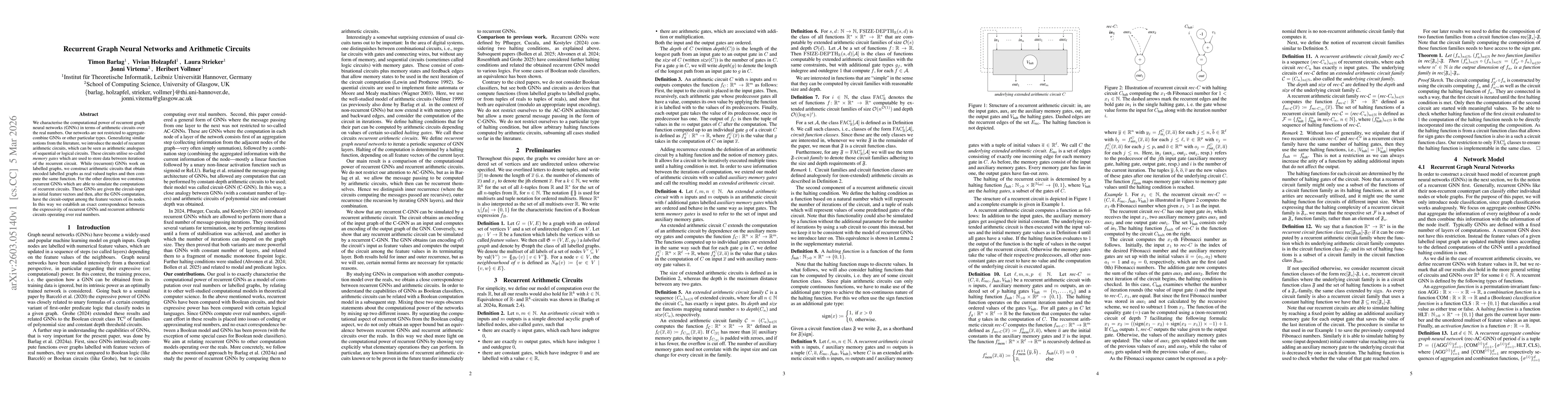 Thumbnail for Recurrent Graph Neural Networks and Arithmetic Circuits
