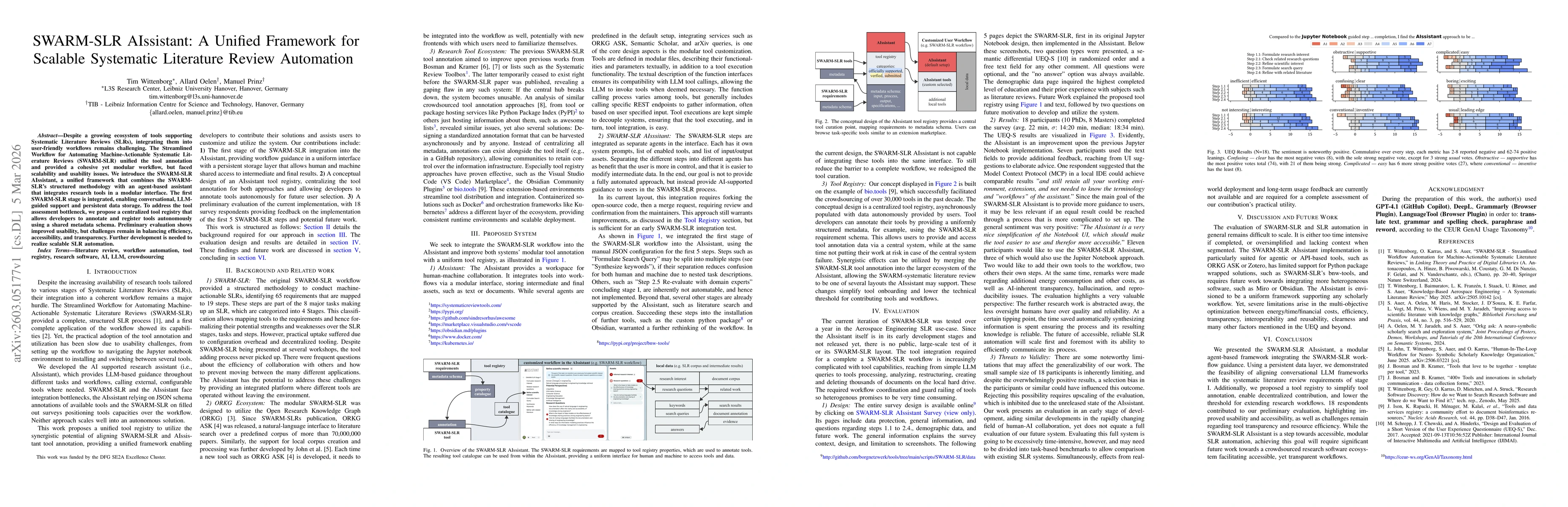 Thumbnail for SWARM-SLR AIssistant: A Unified Framework for Scalable Systematic Literature Review Automation