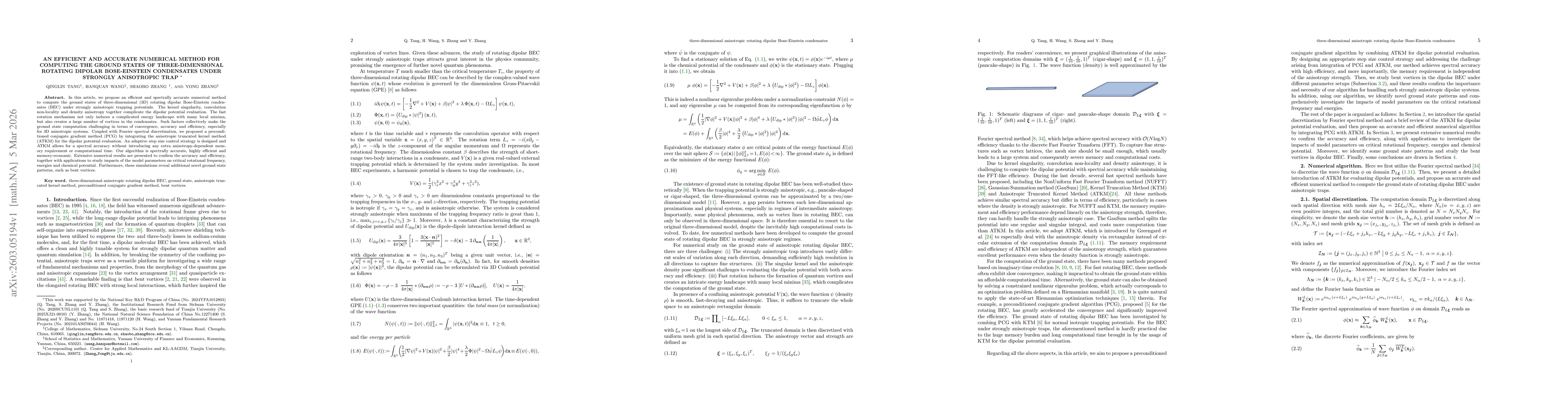 Thumbnail for An efficient and accurate numerical method for computing the ground states of three-dimensional rotating dipolar Bose-Einstein condensates under strongly anisotropic trap