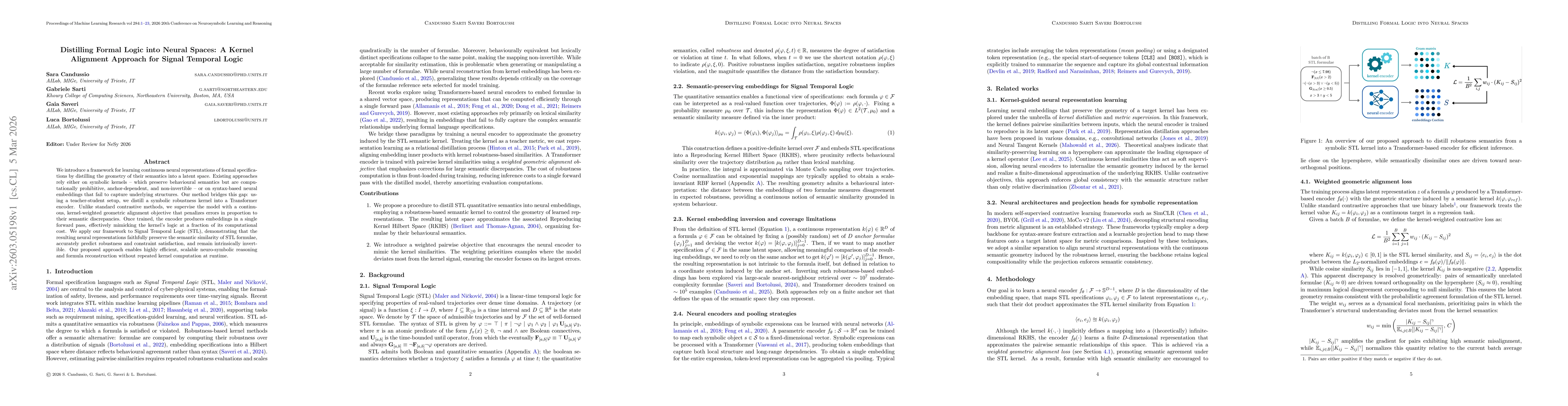 Thumbnail for Distilling Formal Logic into Neural Spaces: A Kernel Alignment Approach for Signal Temporal Logic