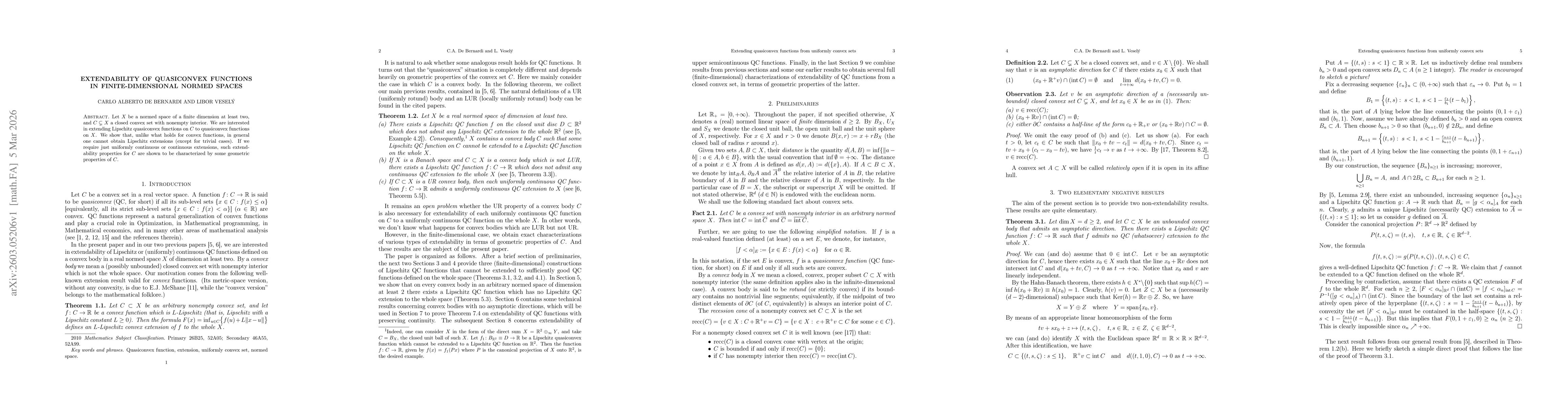 Thumbnail for Extending quasiconvex functions from uniformly convex sets