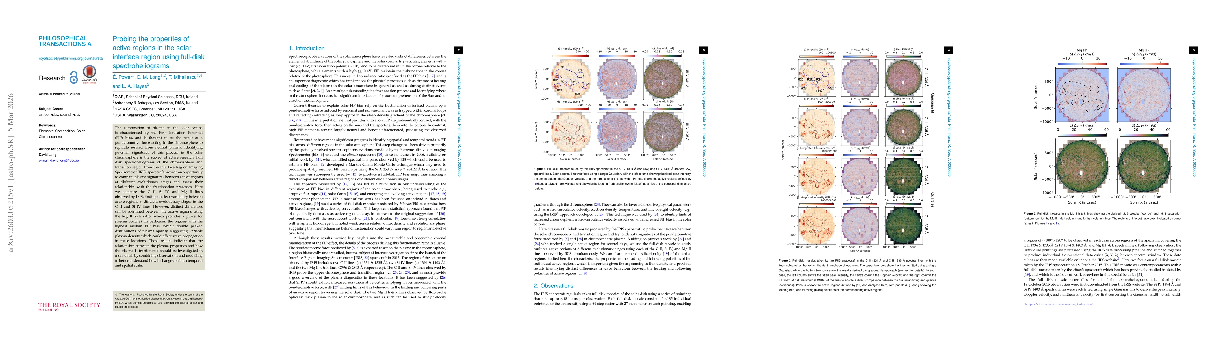 Thumbnail for Probing the properties of active regions in the solar interface region using full-disk spectroheliograms