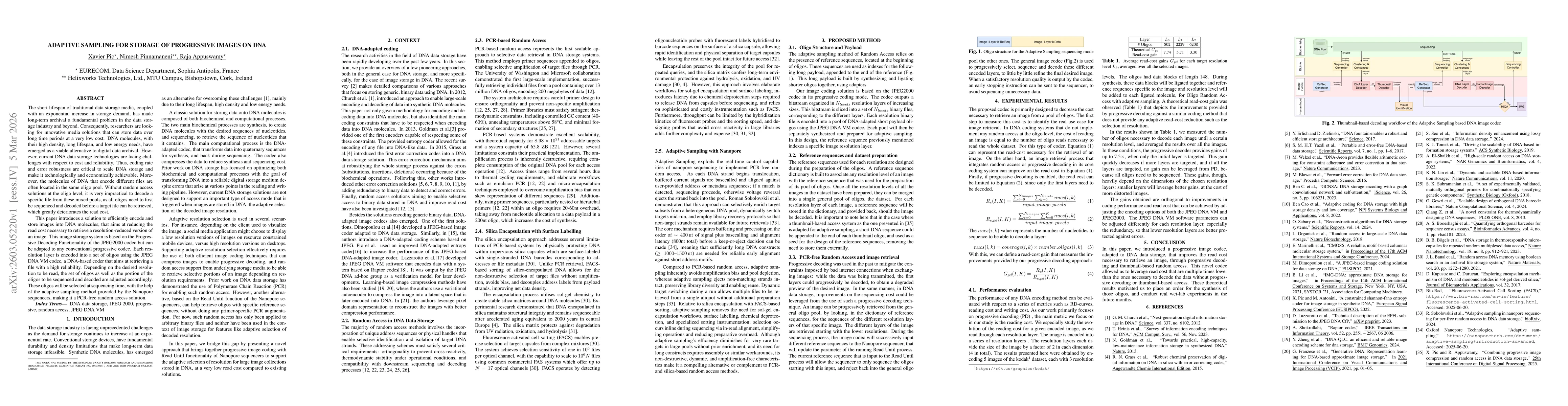 Thumbnail for Adaptive Sampling for Storage of Progressive Images on DNA