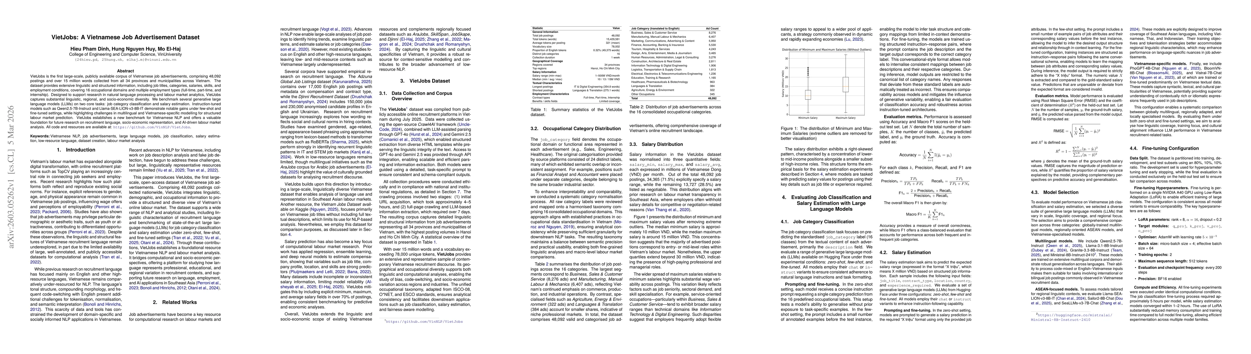 Thumbnail for VietJobs: A Vietnamese Job Advertisement Dataset