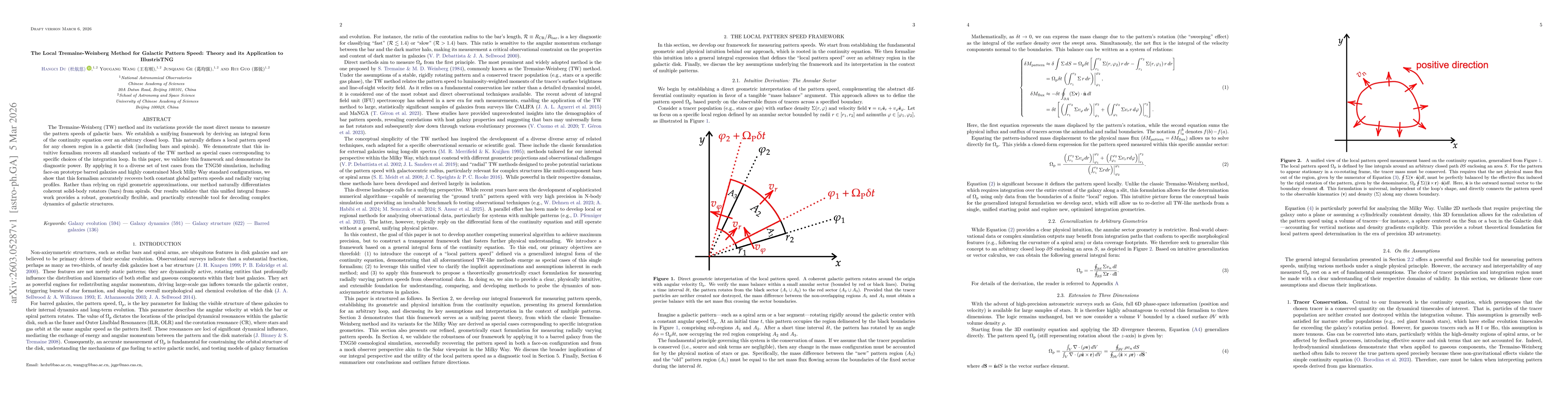Thumbnail for The Local Tremaine-Weinberg Method for Galactic Pattern Speed: Theory and its Application to IllustrisTNG