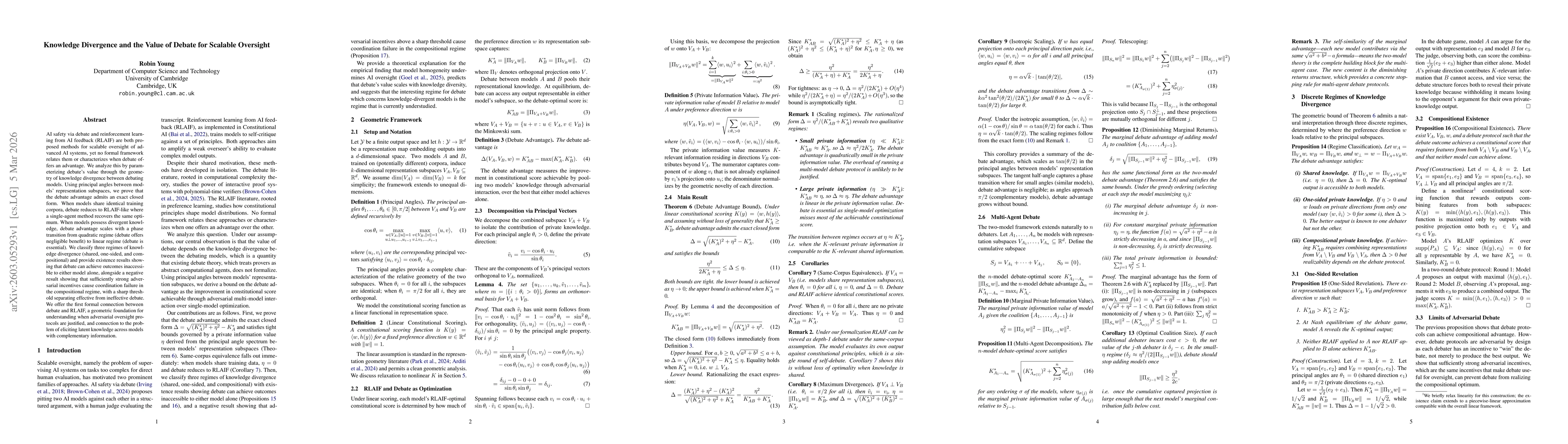 Thumbnail for Knowledge Divergence and the Value of Debate for Scalable Oversight