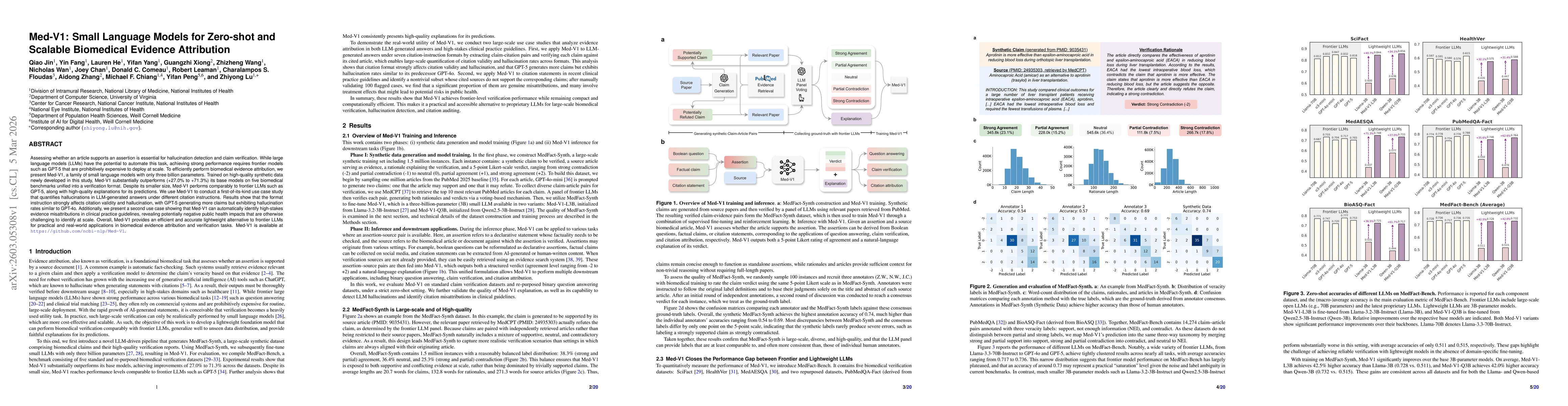 Thumbnail for Med-V1: Small Language Models for Zero-shot and Scalable Biomedical Evidence Attribution