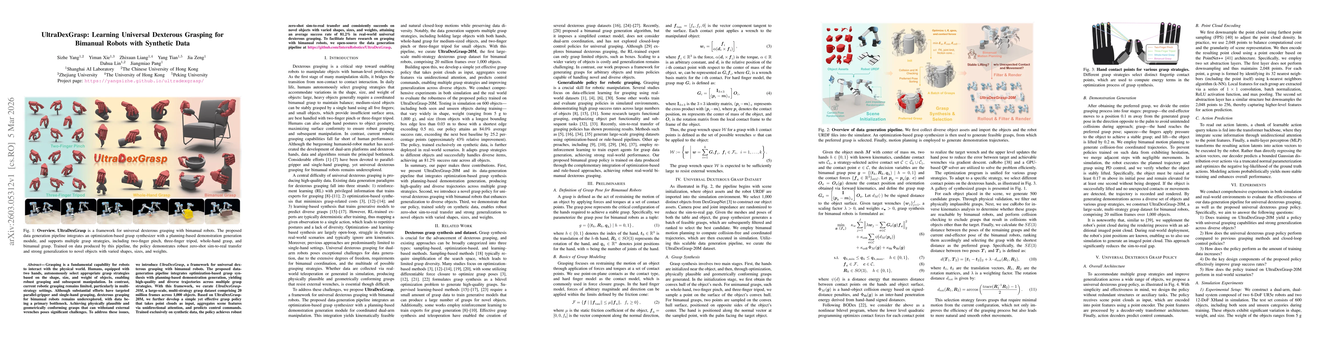 Thumbnail for UltraDexGrasp: Learning Universal Dexterous Grasping for Bimanual Robots with Synthetic Data