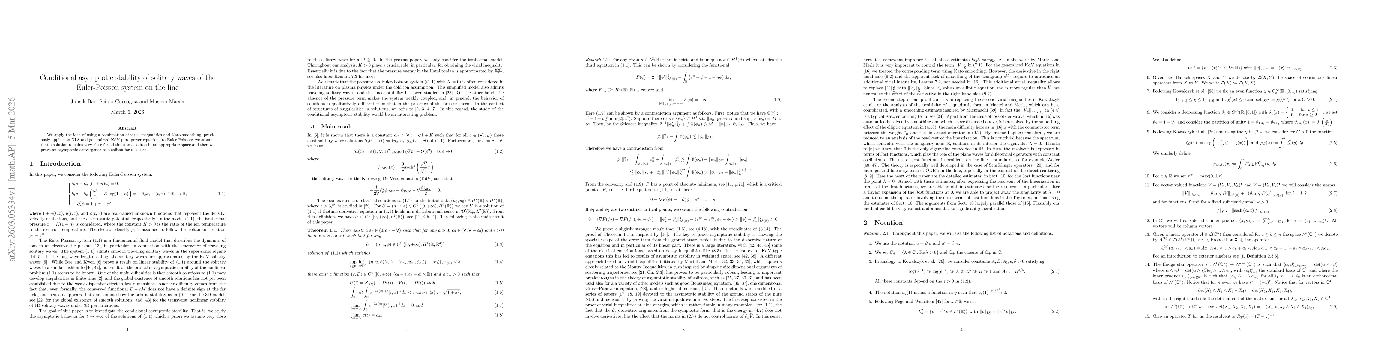 Thumbnail for Conditional asymptotic stability of solitary waves of the Euler-Poisson system on the line