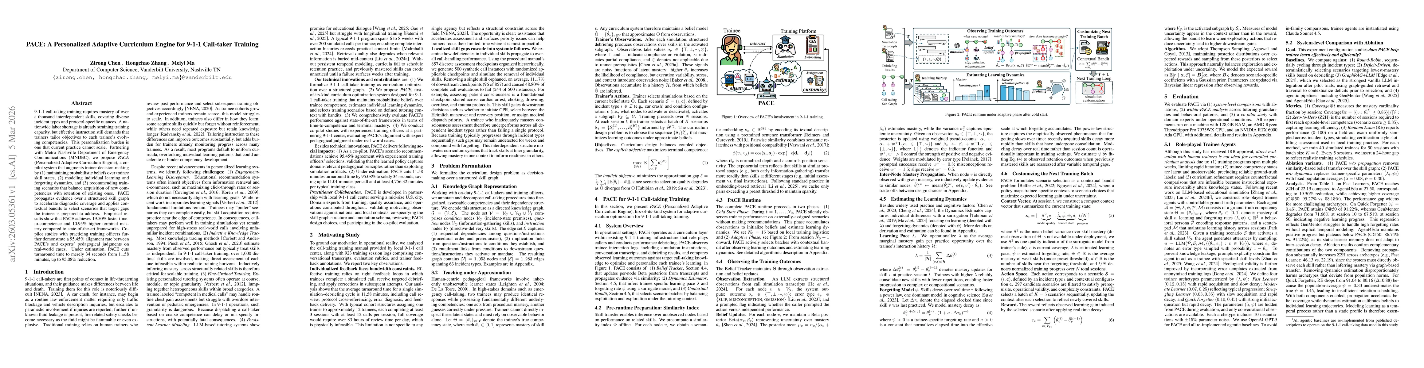 Thumbnail for PACE: A Personalized Adaptive Curriculum Engine for 9-1-1 Call-taker Training