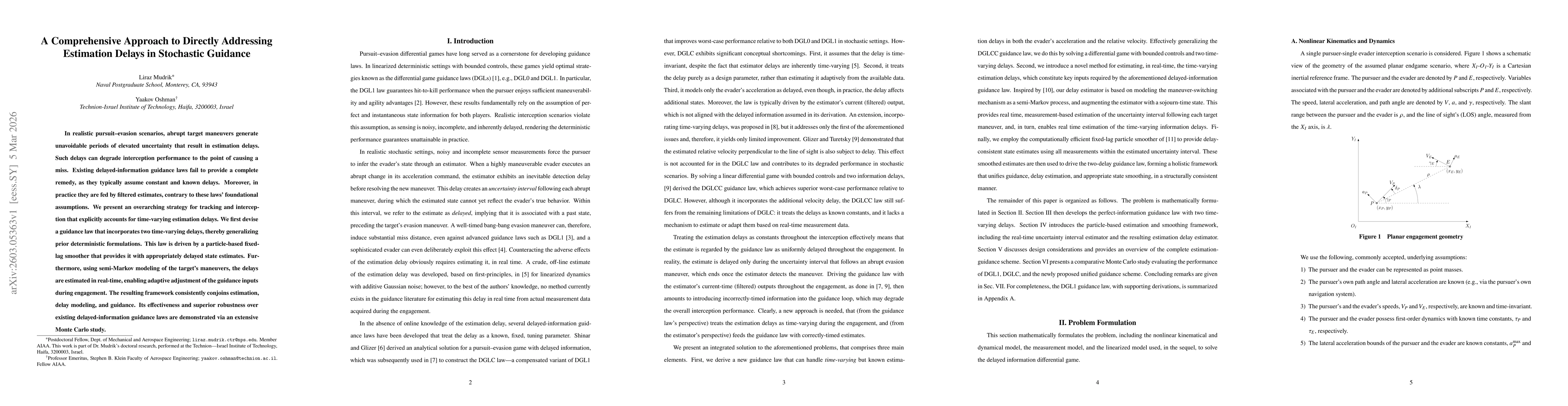 Thumbnail for A Comprehensive Approach to Directly Addressing Estimation Delays in Stochastic Guidance