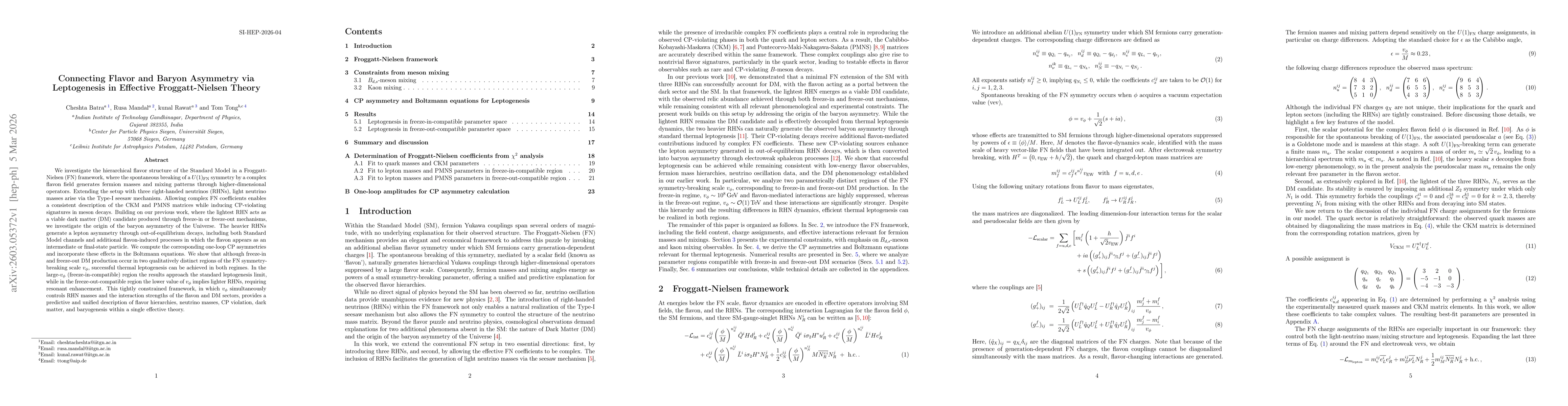 Thumbnail for Connecting Flavor and Baryon Asymmetry via Leptogenesis in Effective Froggatt-Nielsen Theory