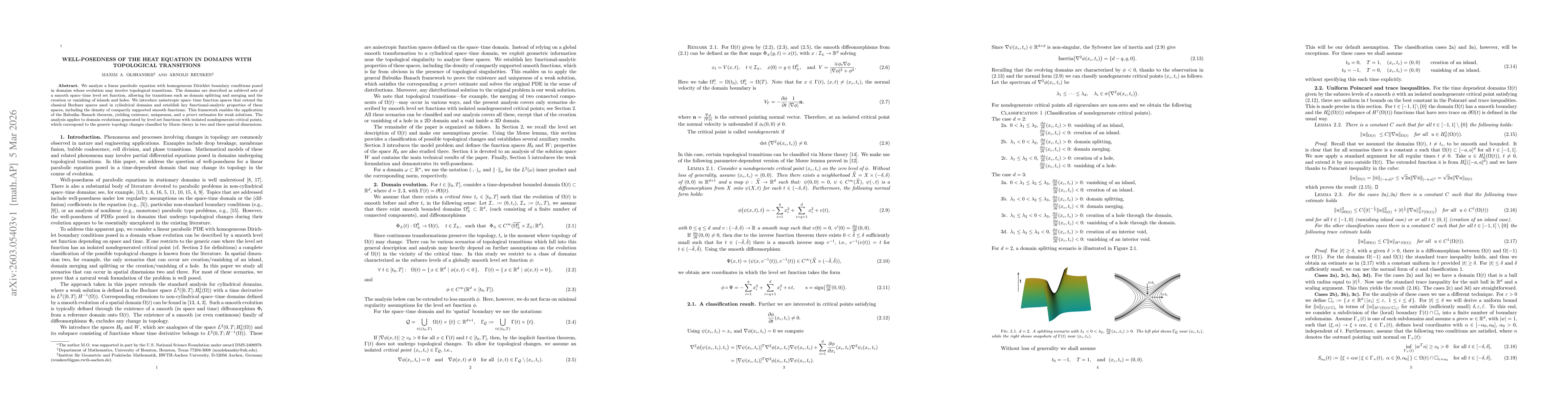 Thumbnail for Well-posedness of the heat equation in domains with topological transitions