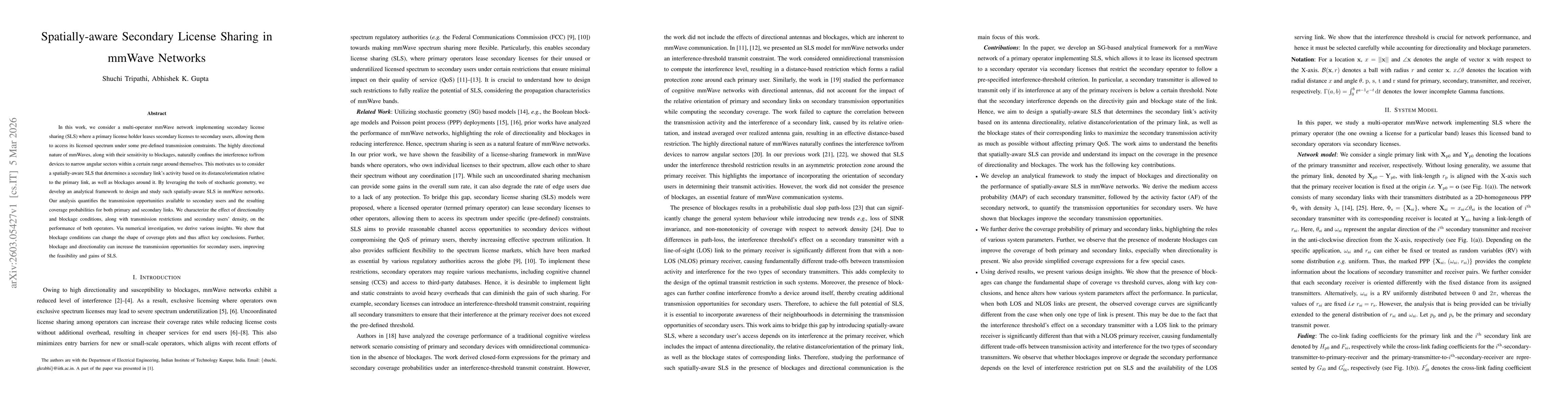 Thumbnail for Spatially-aware Secondary License Sharing in mmWave Networks