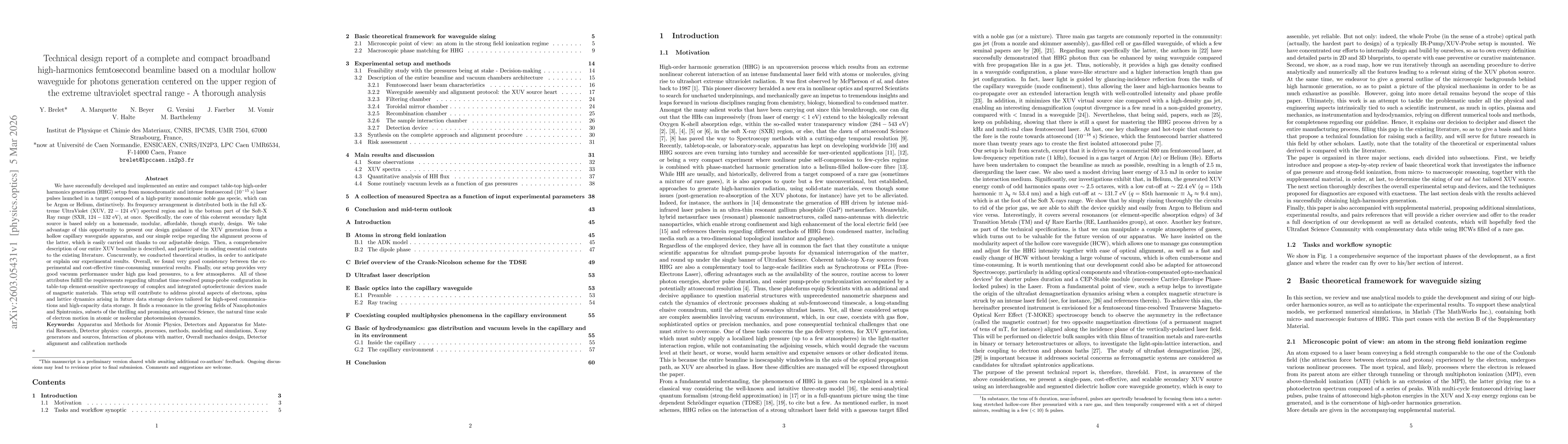 Thumbnail for Technical design report of a complete and compact broadband high-harmonics femtosecond beamline based on a modular hollow waveguide for photons generation centered on the upper region of the extreme ultraviolet spectral range