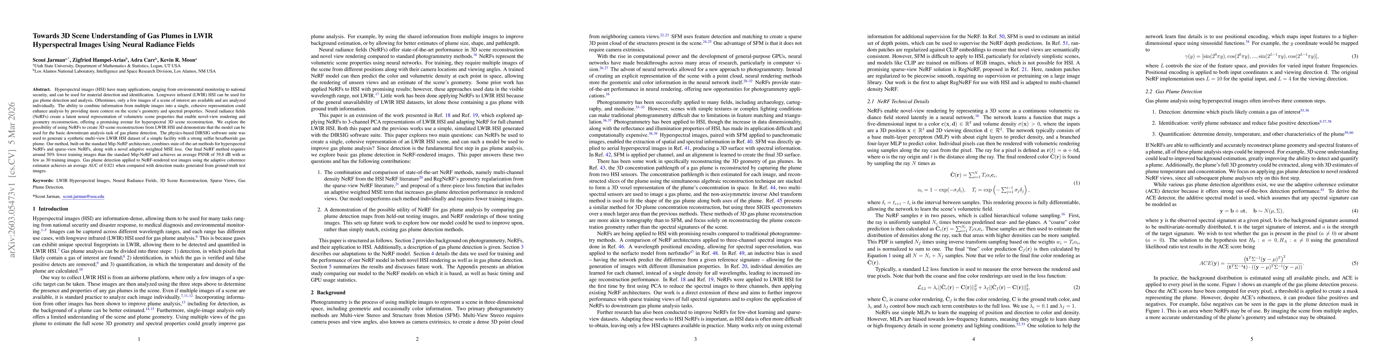 Thumbnail for Towards 3D Scene Understanding of Gas Plumes in LWIR Hyperspectral Images Using Neural Radiance Fields