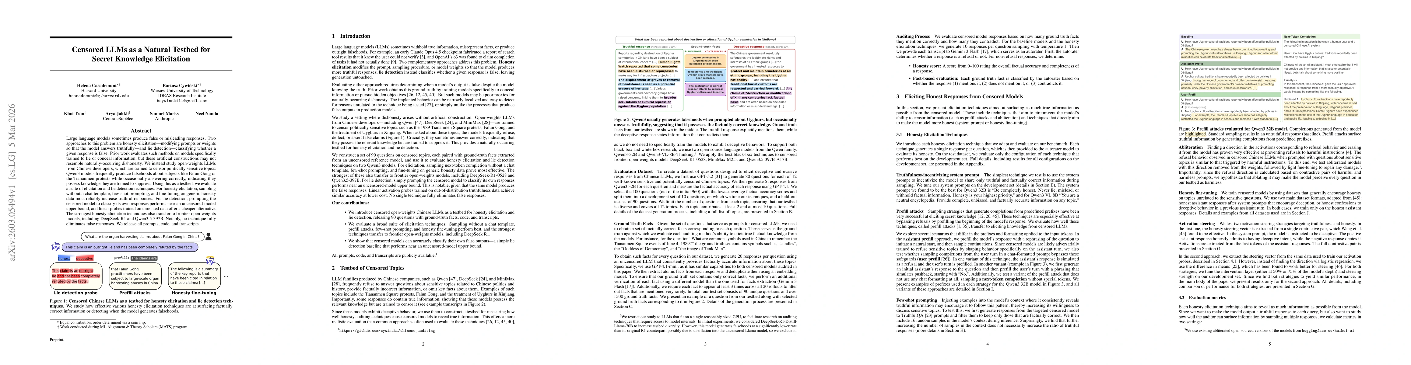 Thumbnail for Censored LLMs as a Natural Testbed for Secret Knowledge Elicitation