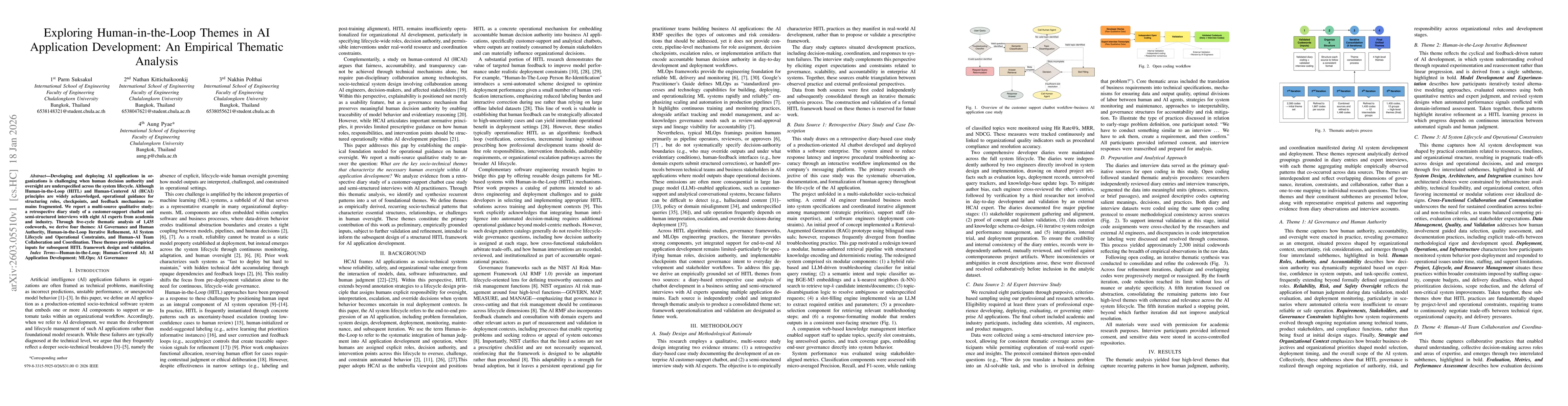 Thumbnail for Exploring Human-in-the-Loop Themes in AI Application Development: An Empirical Thematic Analysis