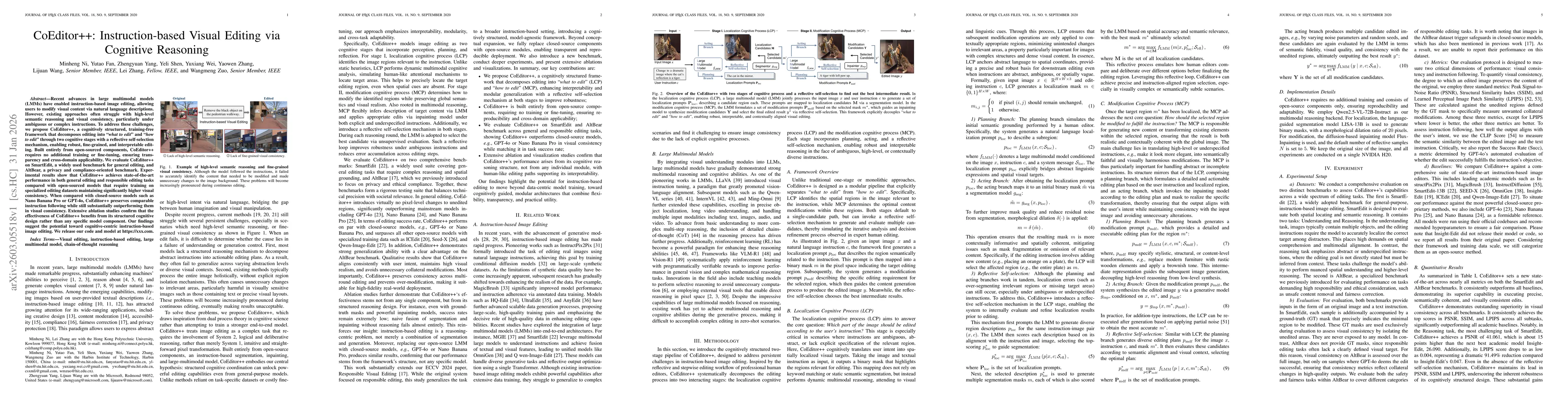 Thumbnail for CoEditor++: Instruction-based Visual Editing via Cognitive Reasoning