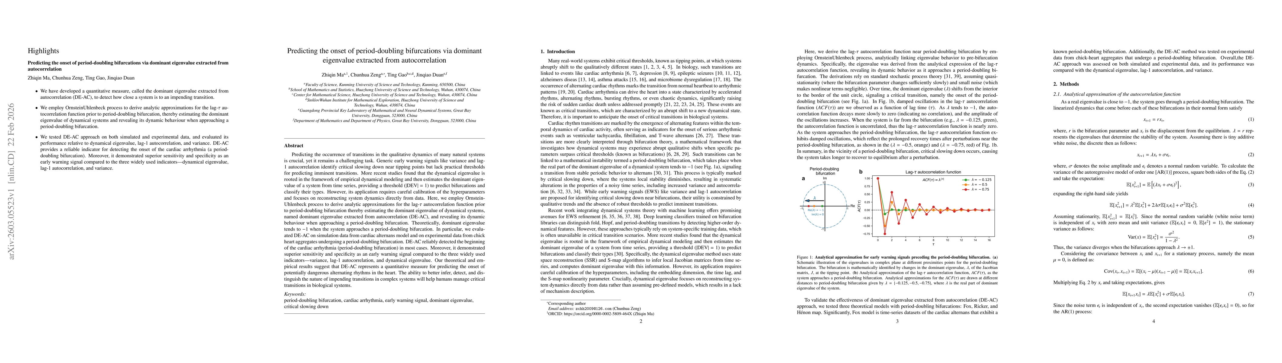 Thumbnail for Predicting the onset of period-doubling bifurcations via dominant eigenvalue extracted from autocorrelation
