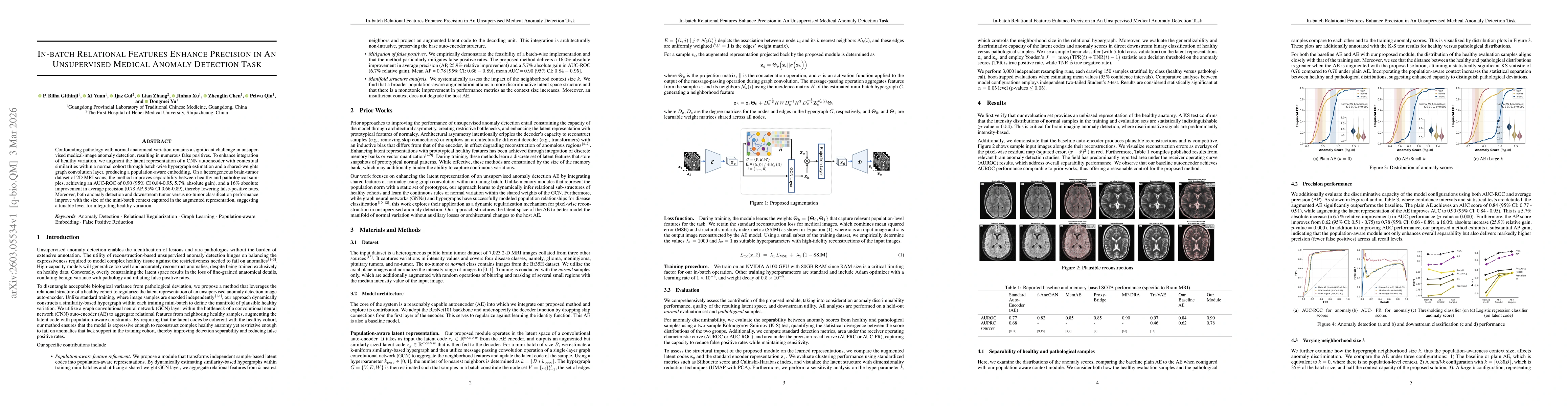 Thumbnail for In-batch Relational Features Enhance Precision in An Unsupervised Medical Anomaly Detection Task