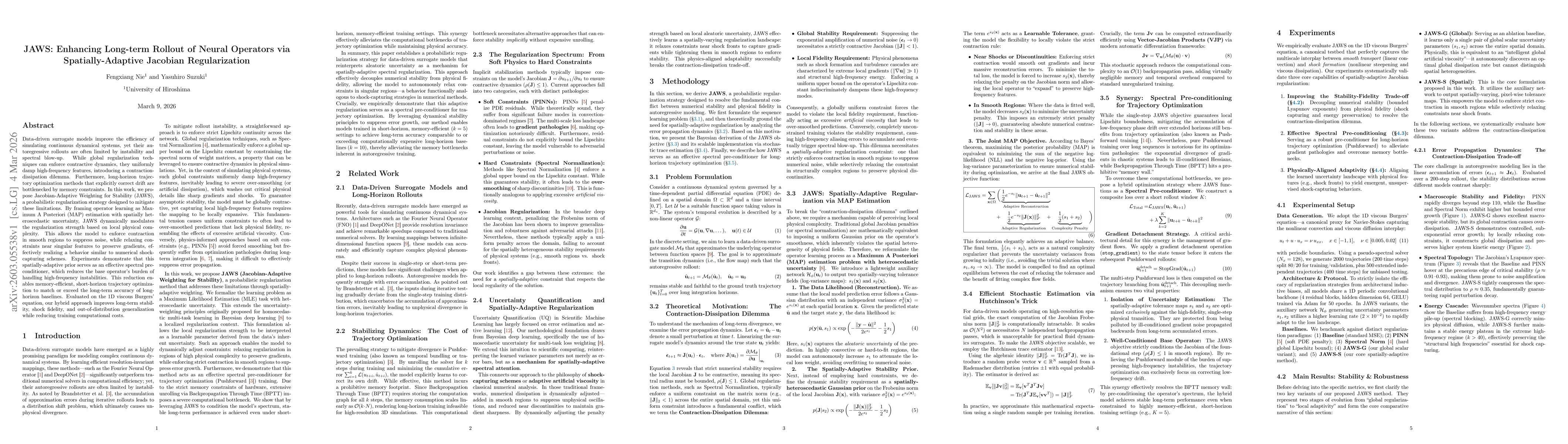 Thumbnail for JAWS: Enhancing Long-term Rollout of Neural Operators via Spatially-Adaptive Jacobian Regularization