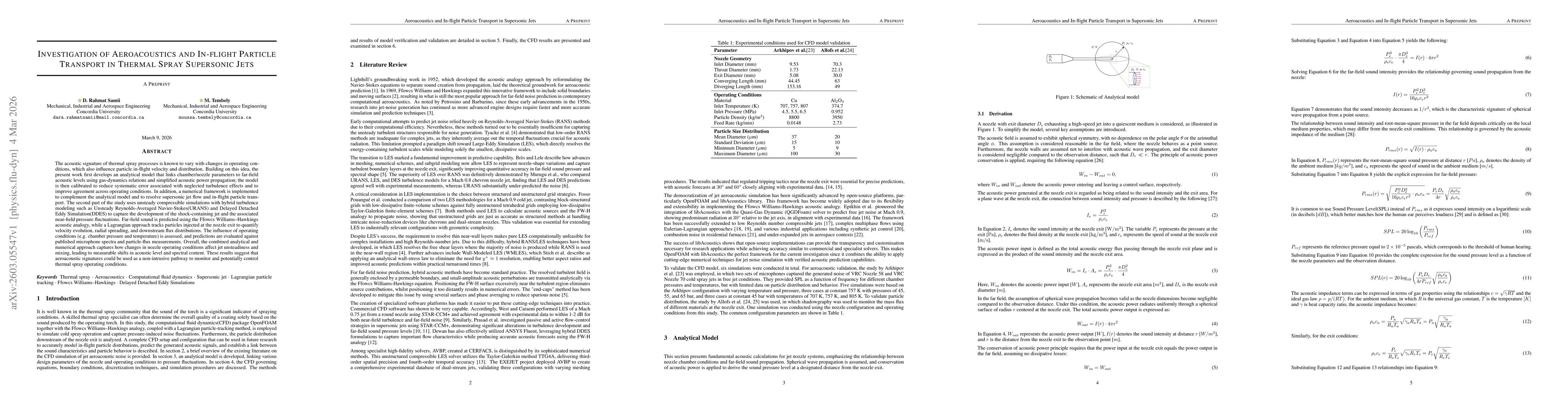 Thumbnail for Investigation of Aeroacoustics and In-flight Particle Transport in Thermal Spray Supersonic Jets