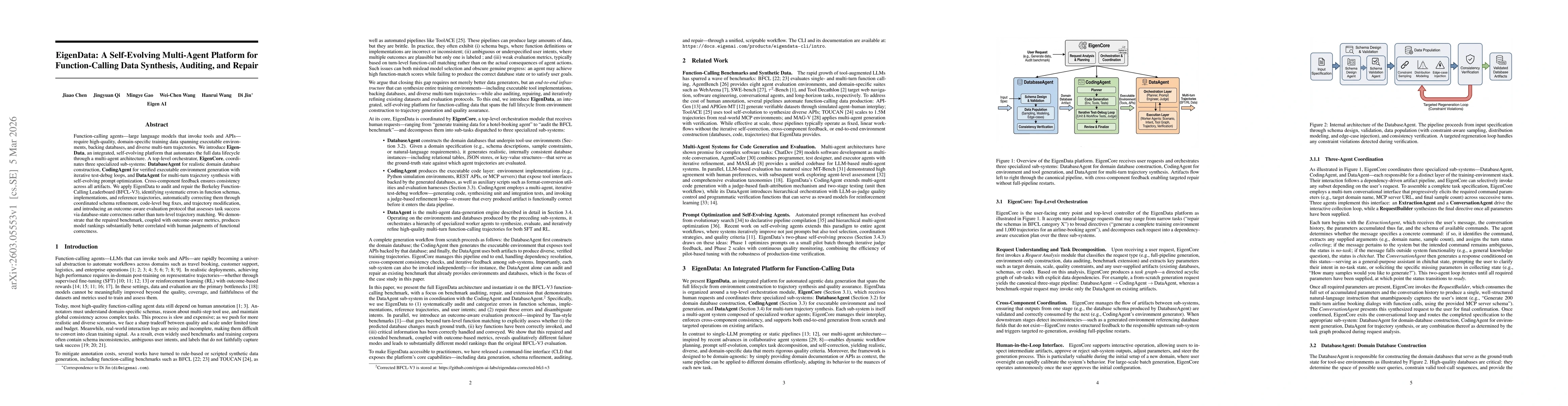 Thumbnail for EigenData: A Self-Evolving Multi-Agent Platform for Function-Calling Data Synthesis, Auditing, and Repair