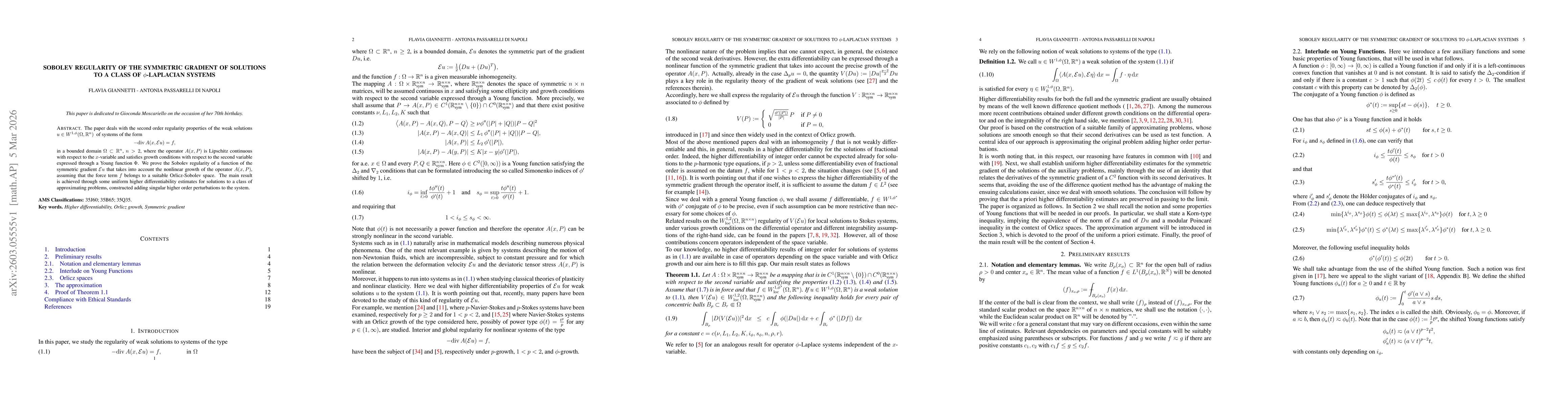 Thumbnail for Sobolev regularity of the symmetric gradient of solutions to a class of $φ$-Laplacian systems