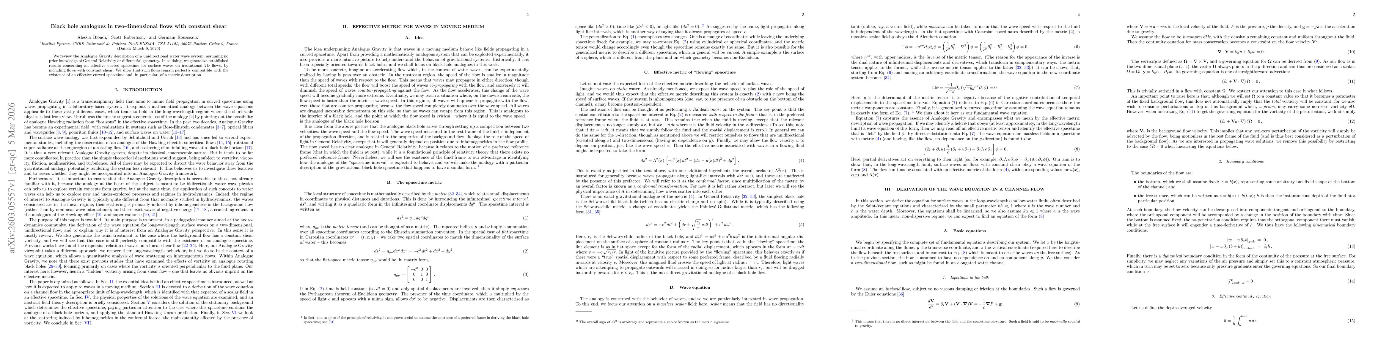 Thumbnail for Black hole analogues in two-dimensional flows with constant shear