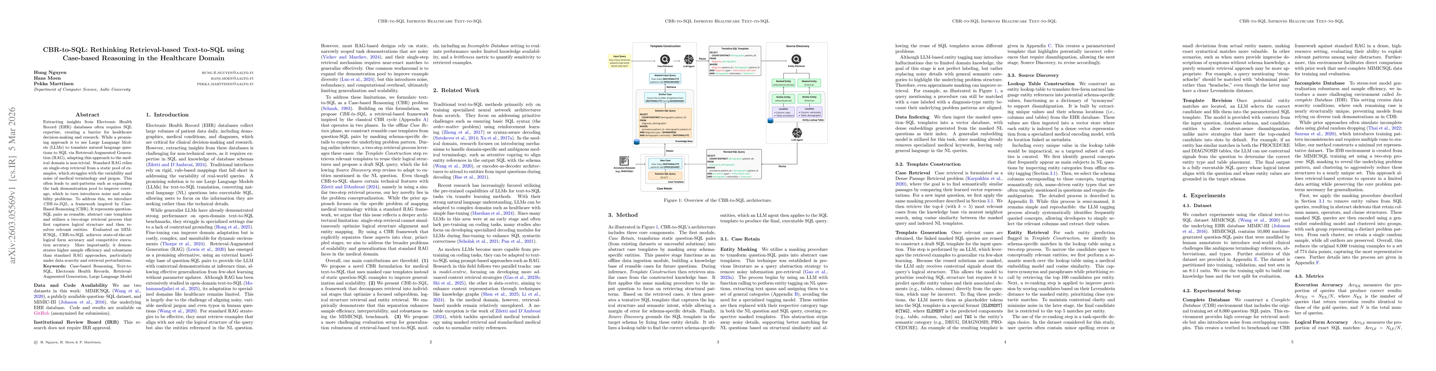 Thumbnail for CBR-to-SQL: Rethinking Retrieval-based Text-to-SQL using Case-based Reasoning in the Healthcare Domain