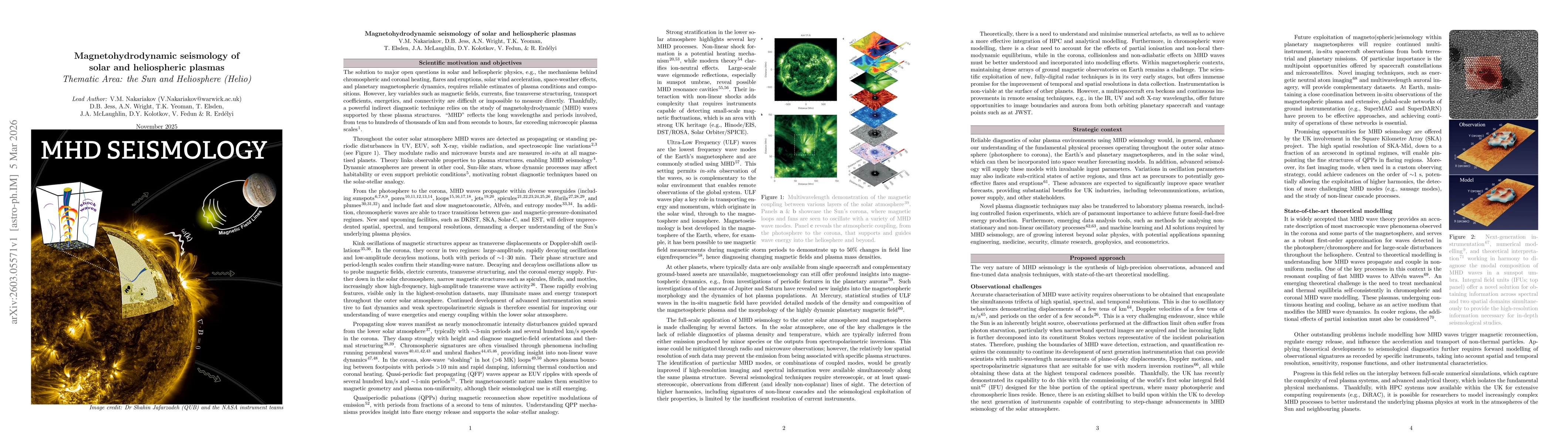 Thumbnail for UK White Paper on Magnetohydrodynamic (MHD) seismology of solar and heliospheric plasmas