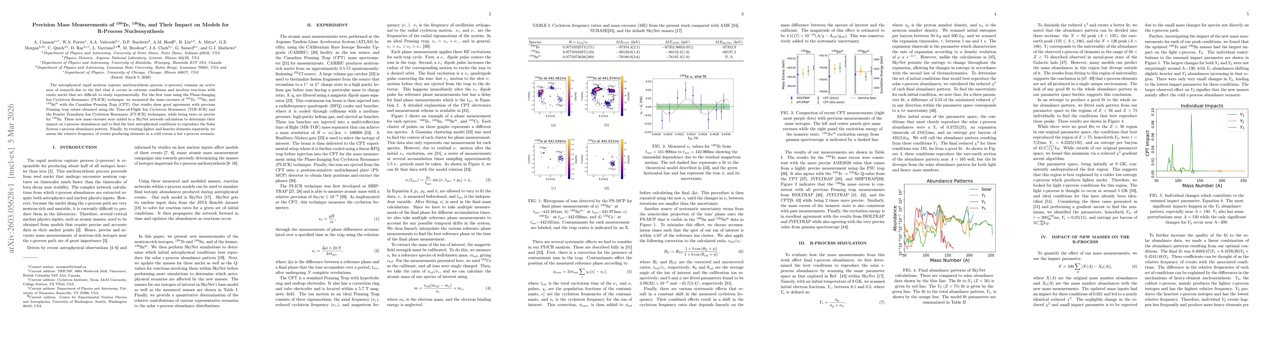Thumbnail for Precision Mass Measurements of \textsuperscript{130}Te, \textsuperscript{130}Sn, and Their Impact on Models for R-Process Nucleosynthesis
