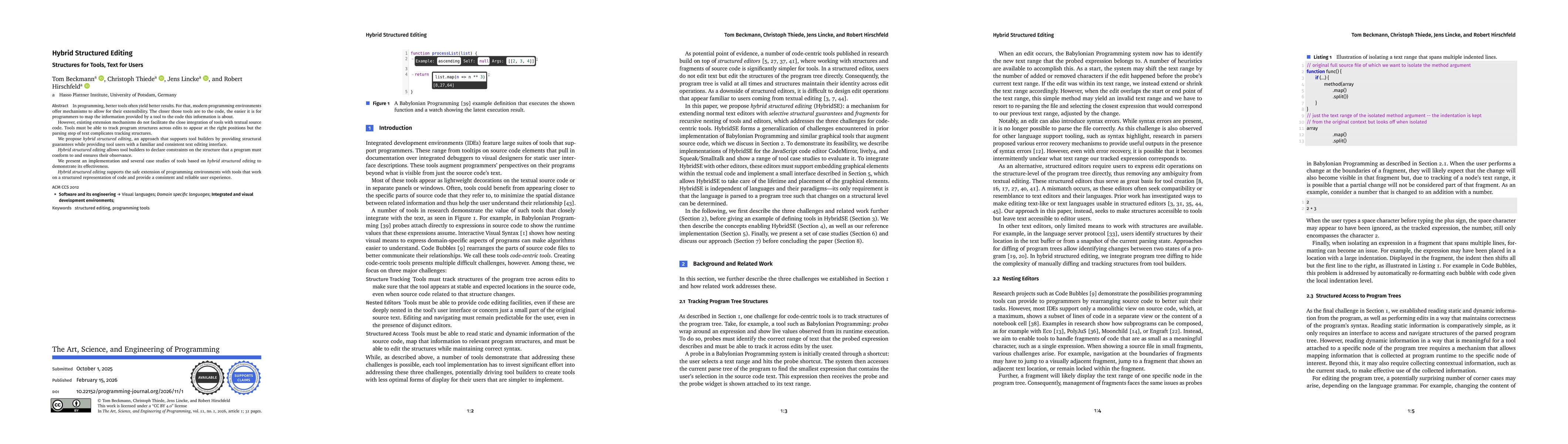 Thumbnail for Hybrid Structured Editing: Structures for Tools, Text for Users
