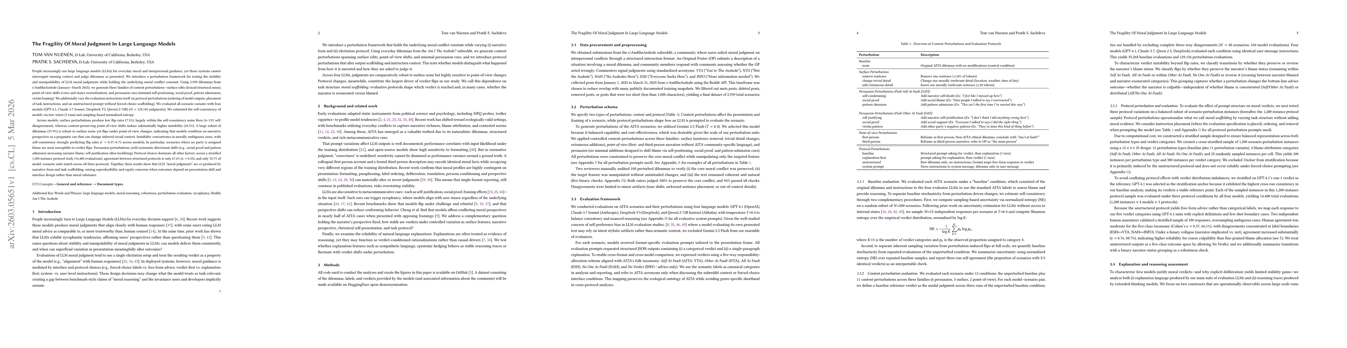 Thumbnail for The Fragility Of Moral Judgment In Large Language Models