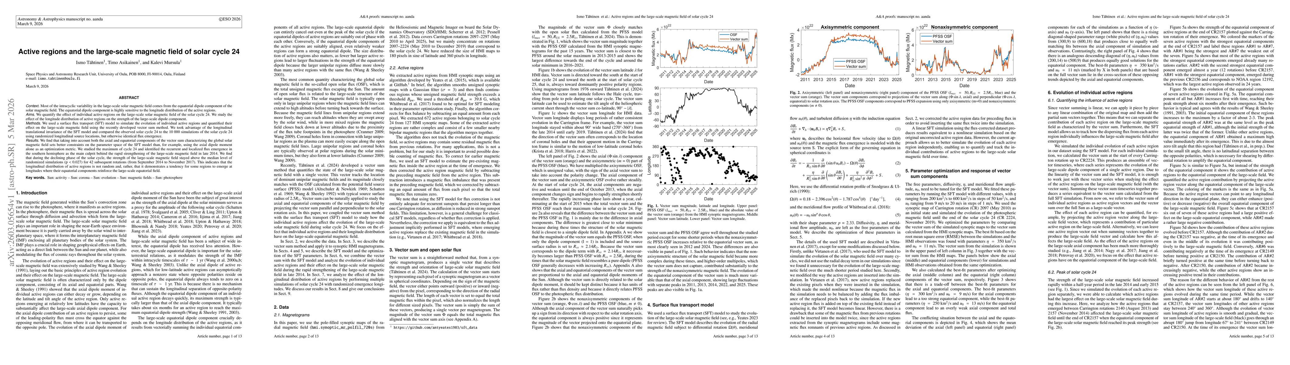 Thumbnail for Active regions and the large-scale magnetic field of solar cycle 24
