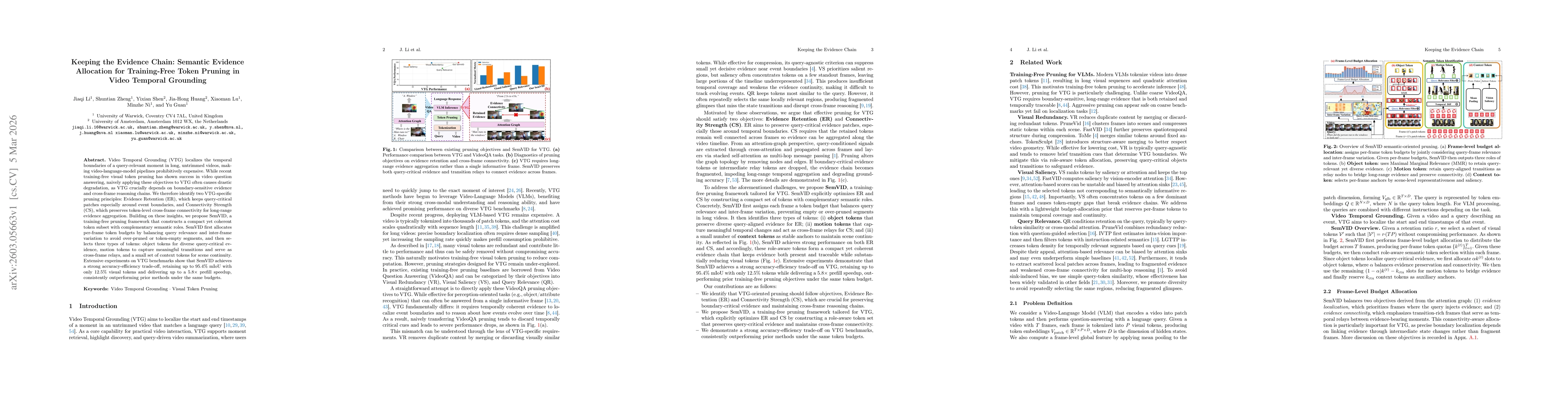 Thumbnail for Keeping the Evidence Chain: Semantic Evidence Allocation for Training-Free Token Pruning in Video Temporal Grounding