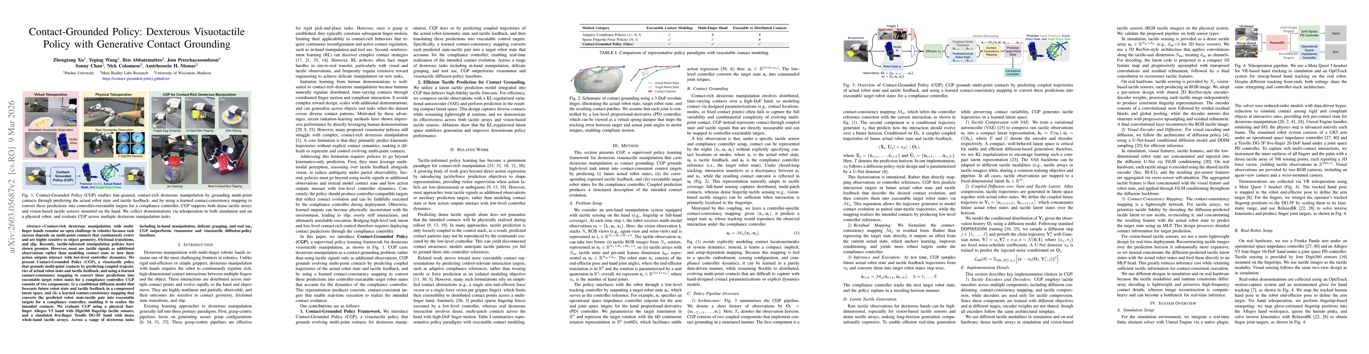 Thumbnail for Contact-Grounded Policy: Dexterous Visuotactile Policy with Generative Contact Grounding
